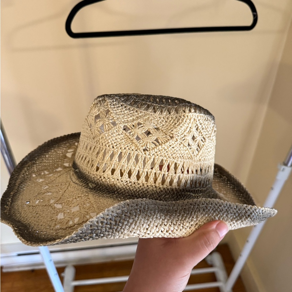 Milani Beige and Gray Woven Hat